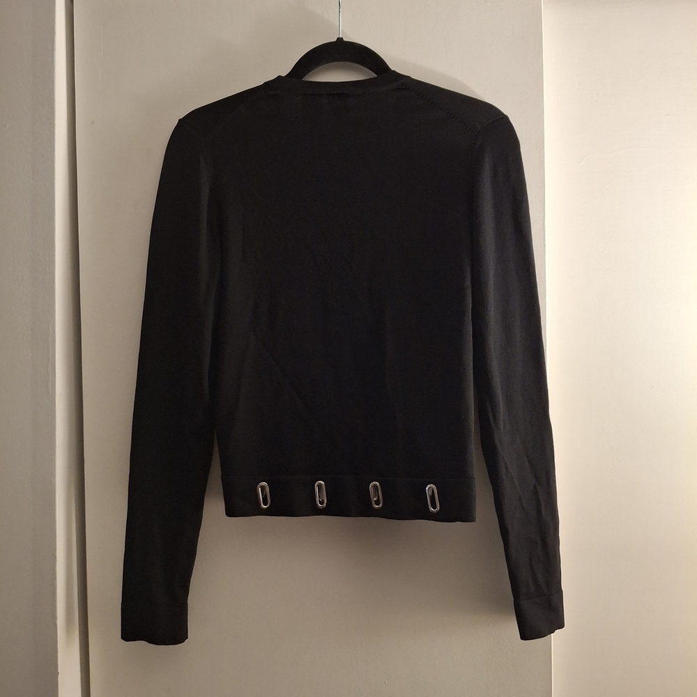 Itsu Elegant Women's Black Wrap Blouse With Metal Detail - Picture 2 of 6